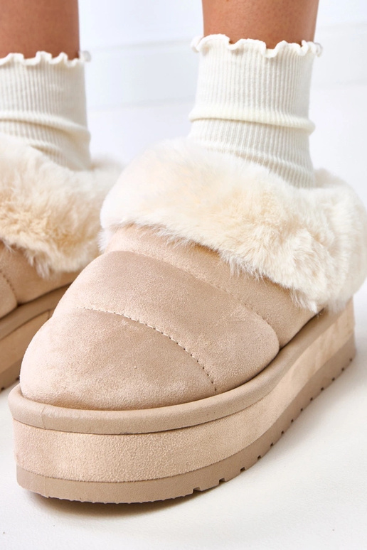 Beżowe krótkie śniegowce ocieplane... Beżowe krótkie śniegowce ocieplane...