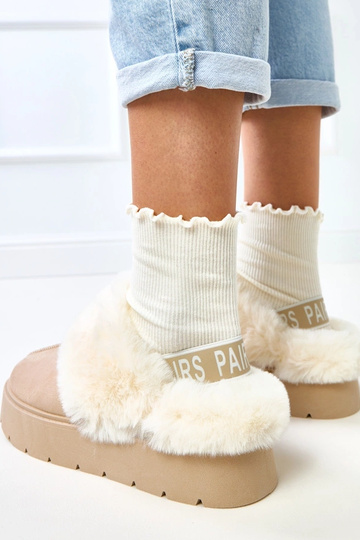 Beżowe krótkie śniegowce... 2