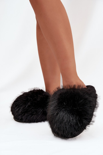 Furry Women's Slippers Black Iseline 2