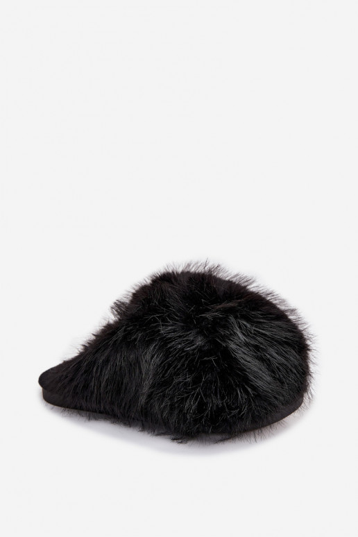 Furry Women's Slippers Black Iseline Furry Women's Slippers Black Iseline