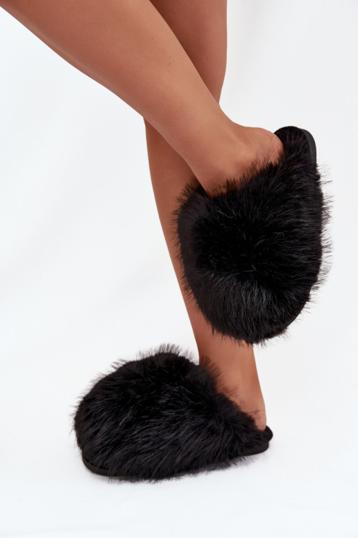 Furry Women's Slippers Black Iseline Furry Women's Slippers Black Iseline
