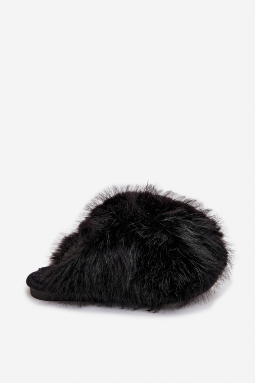 Furry Women's Slippers Black Iseline Furry Women's Slippers Black Iseline