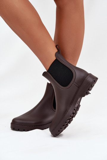 Women's Wellies With Elastic Inserts Chocolate Ciariel 2