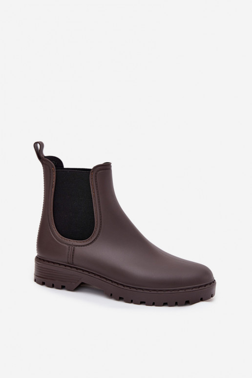 Women's Wellies With Elastic Inserts Chocolate Ciariel