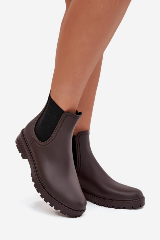 Women's Wellies With Elastic Inserts Chocolate Ciariel