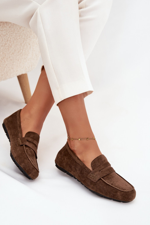 Loafersy Mokasyny Damskie Płaskie Ciemnozielone Roseline Loafersy Mokasyny Damskie Płaskie Ciemnozielone Roseline