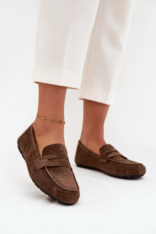 Loafersy Mokasyny Damskie Płaskie Ciemnozielone Roseline Loafersy Mokasyny Damskie Płaskie Ciemnozielone Roseline
