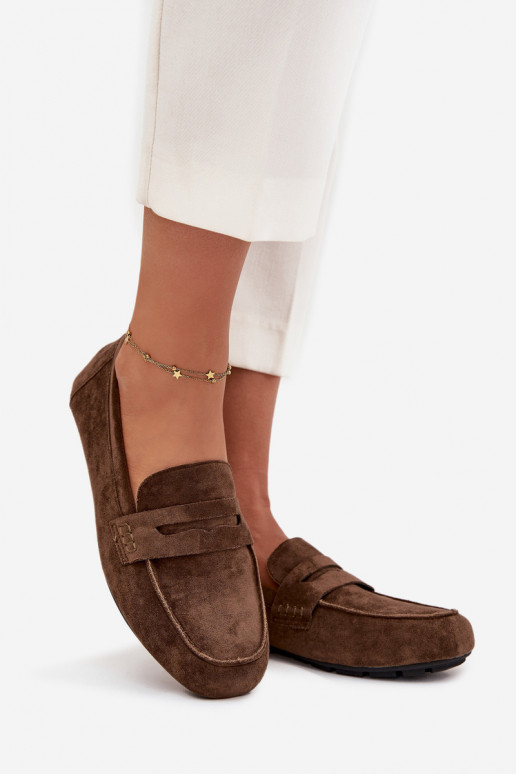 Loafersy Mokasyny Damskie Płaskie Ciemnozielone Roseline Loafersy Mokasyny Damskie Płaskie Ciemnozielone Roseline