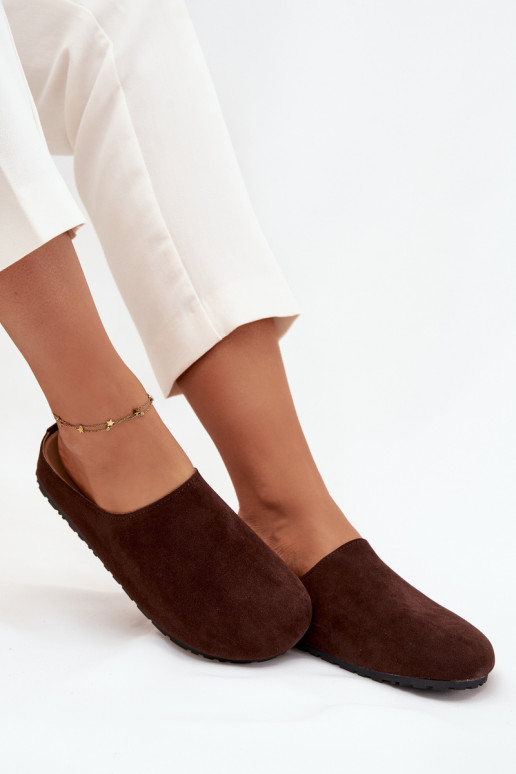 Women's slippers on platform chocolate Sylviane Women's slippers on platform chocolate Sylviane
