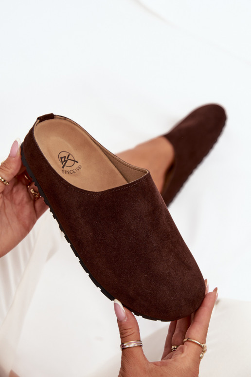 Women's slippers on platform chocolate Sylviane Women's slippers on platform chocolate Sylviane