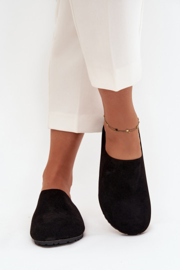 Women's slippers on platform black Sylviane