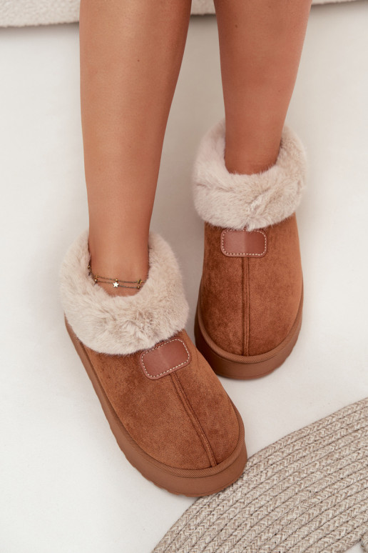 Women's Snow Boots On Platform With Fur Camel Calyra Women's Snow Boots On Platform With Fur Camel Calyra