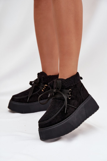 Women's Snow Boots On Platform With Fur Black Florivelle 2