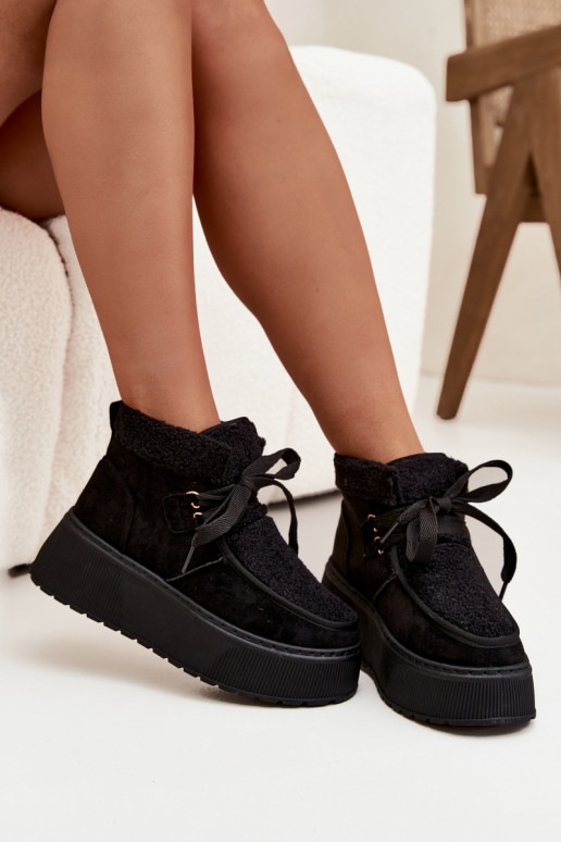 Women's Snow Boots On Platform With Fur Black Florivelle Women's Snow Boots On Platform With Fur Black Florivelle