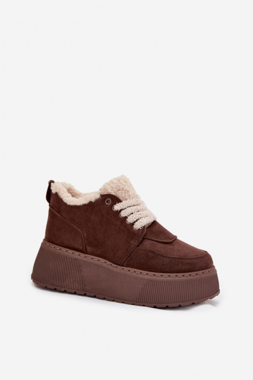 Women's Snow Boots On Platform With Shearling Type Lamb Brown Luma Women's Snow Boots On Platform With Shearling Type Lamb Brown Luma