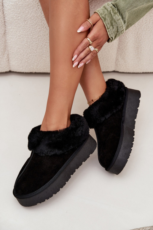 Leather Suede Snow Boots Women's With Fur Black Mivelle Leather Suede Snow Boots Women's With Fur Black Mivelle