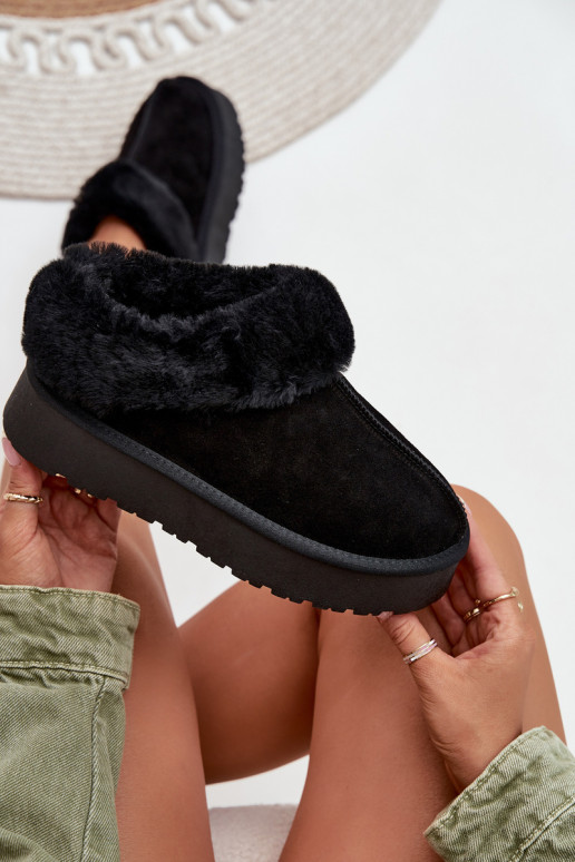Leather Suede Snow Boots Women's With Fur Black Mivelle Leather Suede Snow Boots Women's With Fur Black Mivelle