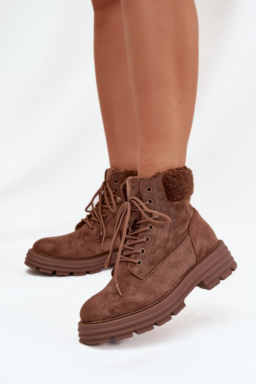 Insulated Trapper Boots Women's Lace-up Brown Lyrinne Insulated Trapper Boots Women's Lace-up Brown Lyrinne
