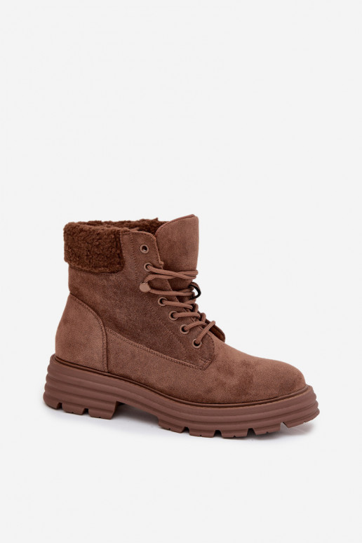 Insulated Trapper Boots Women's Lace-up Brown Lyrinne Insulated Trapper Boots Women's Lace-up Brown Lyrinne