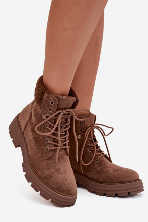 Insulated Trapper Boots Women's Lace-up Brown Lyrinne Insulated Trapper Boots Women's Lace-up Brown Lyrinne