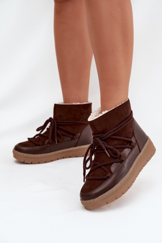 Women's Snow Boots With Laces Chocolate Rebekah Women's Snow Boots With Laces Chocolate Rebekah