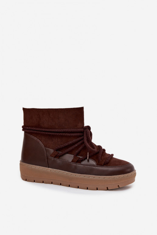 Women's Snow Boots With Laces Chocolate Rebekah Women's Snow Boots With Laces Chocolate Rebekah