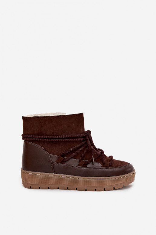 Women's Snow Boots With Laces Chocolate Rebekah Women's Snow Boots With Laces Chocolate Rebekah