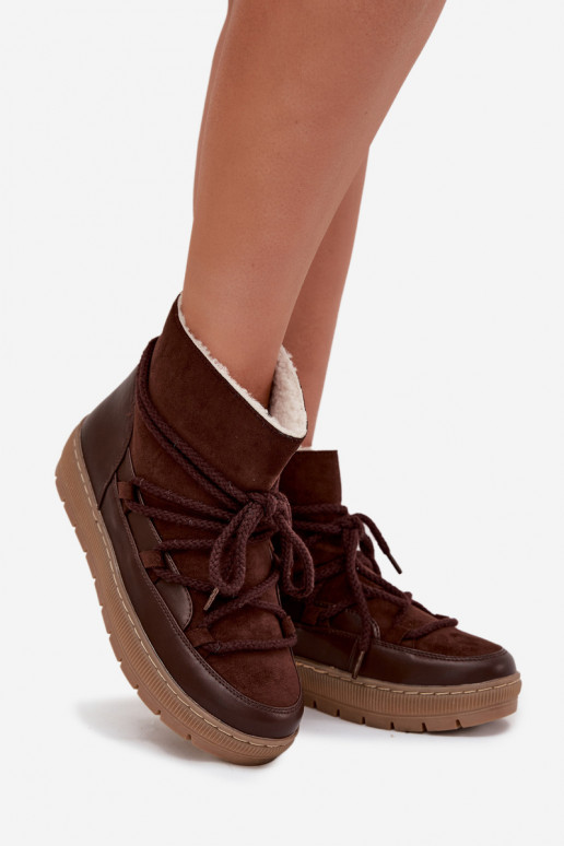 Women's Snow Boots With Laces Chocolate Rebekah Women's Snow Boots With Laces Chocolate Rebekah