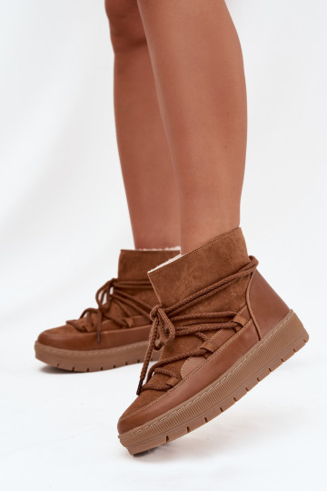 Women's Snow Boots with Lacing Camel Rebekah 2