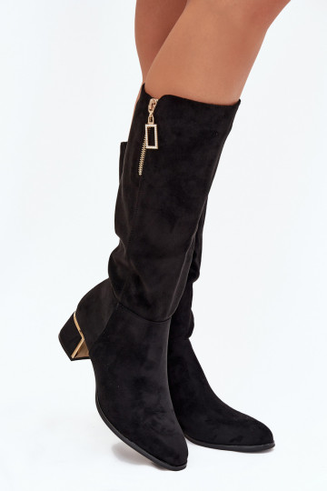 Women's Heeled Boots Made of Eco Suede Black Lyvienne 2