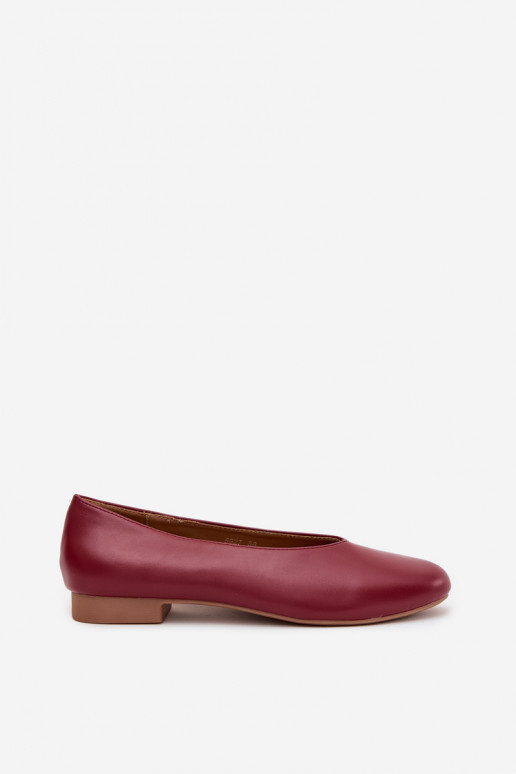 Women's Ballerinas Made of Eco Leather with Flat Heel Burgundy Olyssia Women's Ballerinas Made of Eco Leather with Flat Heel Burgundy Olyssia