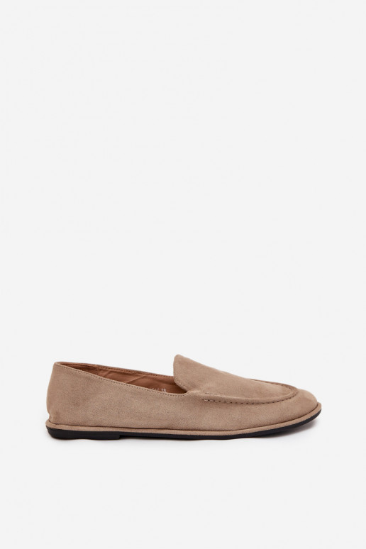 Women's Loafers Made of Eco Suede Flat Beige Miryelle Women's Loafers Made of Eco Suede Flat Beige Miryelle