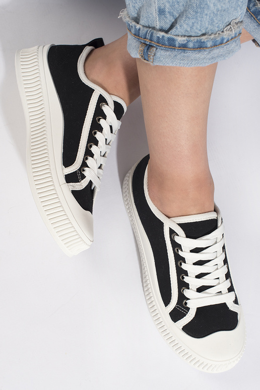 copy of Black classic model women's sneakers with platform