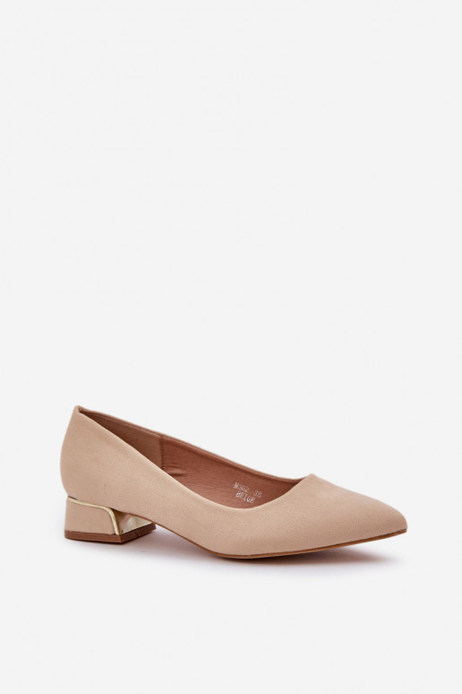 Low Heel Pumps With Pointed Toes Beige Terilara Low Heel Pumps With Pointed Toes Beige Terilara