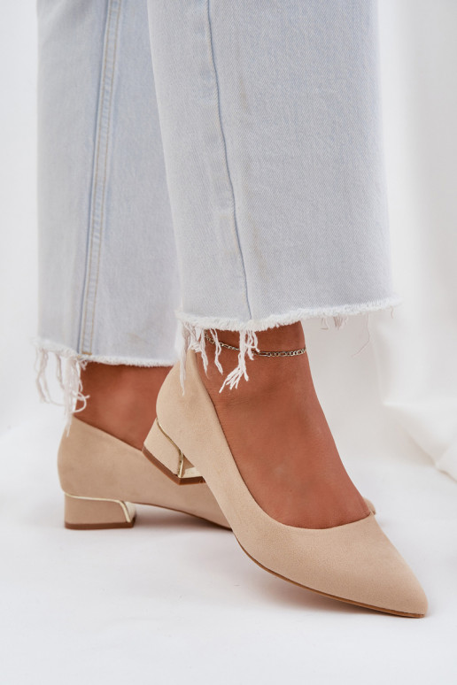 Low Heel Pumps With Pointed Toes Beige Terilara Low Heel Pumps With Pointed Toes Beige Terilara