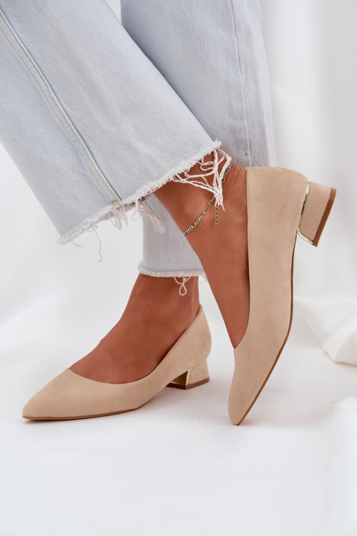 Low Heel Pumps With Pointed Toes Beige Terilara Low Heel Pumps With Pointed Toes Beige Terilara