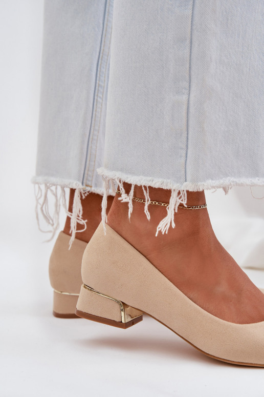 Low Heel Pumps With Pointed Toes Beige Terilara Low Heel Pumps With Pointed Toes Beige Terilara