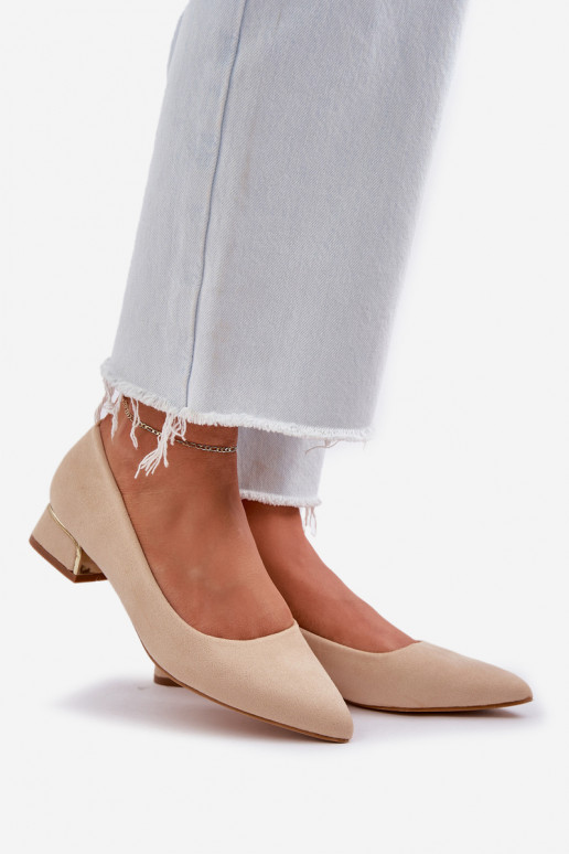 Low Heel Pumps With Pointed Toes Beige Terilara Low Heel Pumps With Pointed Toes Beige Terilara