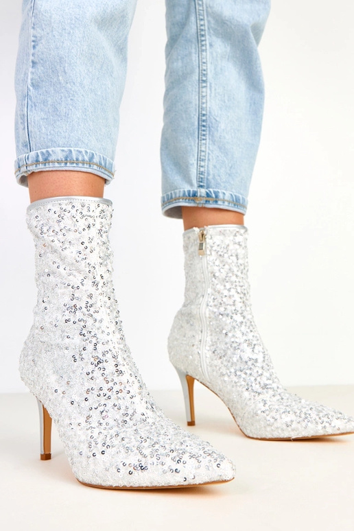 Srebrne botki z cekinowym... Srebrne botki z cekinowym...