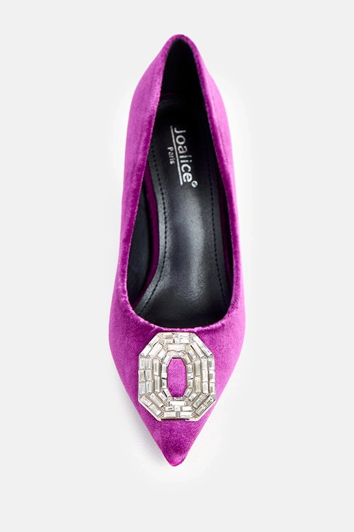 Fioletowe czółenka na szpilce z... Fioletowe czółenka na szpilce z...