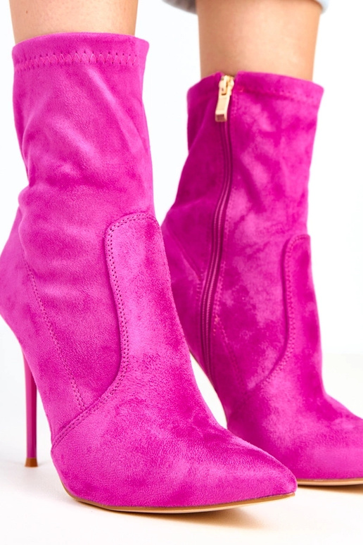 Fioletowe botki z zamszowym... Fioletowe botki z zamszowym...