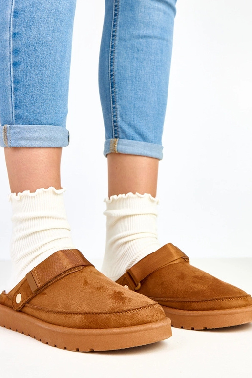 Brązowe mule zapinane na rzep Miluska Brązowe mule zapinane na rzep Miluska