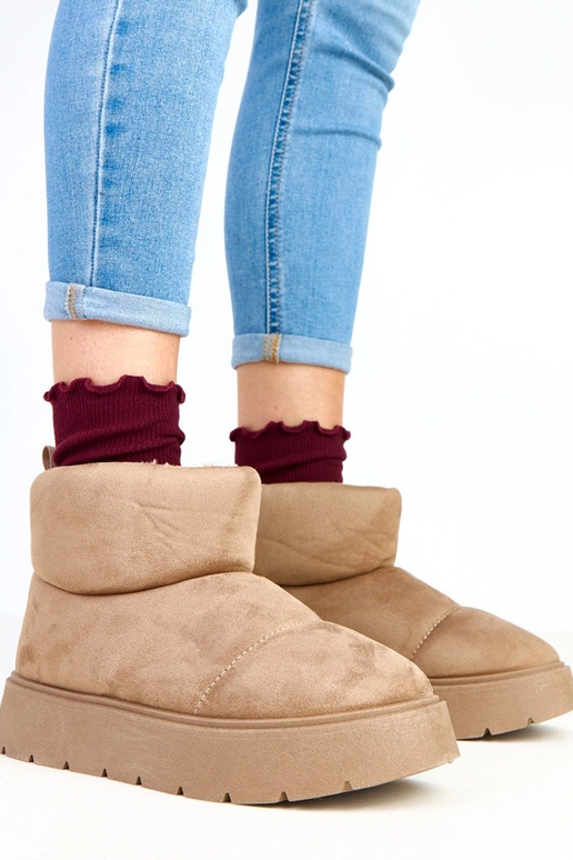 Ciemnobeżowe ocieplane śniegowce na... Ciemnobeżowe ocieplane śniegowce na...