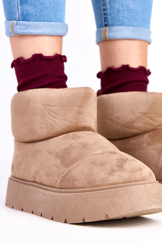 Ciemnobeżowe ocieplane śniegowce na... Ciemnobeżowe ocieplane śniegowce na...