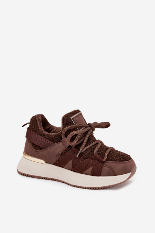 Insulated Women's Sneakers on Platform Brown Juvira Insulated Women's Sneakers on Platform Brown Juvira