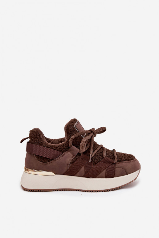Insulated Women's Sneakers on Platform Brown Juvira Insulated Women's Sneakers on Platform Brown Juvira