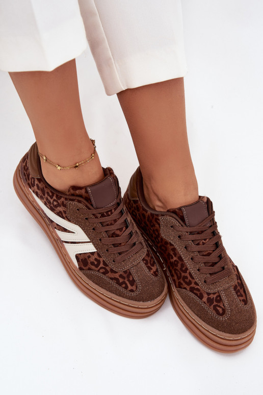 Women's Sneakers On Platform Leopard Print Brown Skye