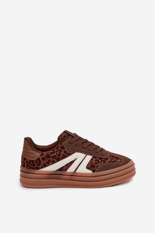 Women's Sneakers On Platform Leopard Print Brown Skye