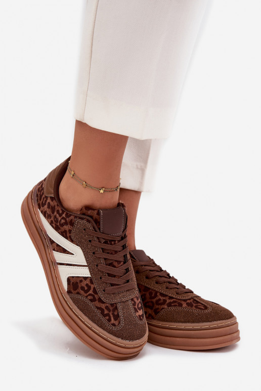 Women's Sneakers On Platform Leopard Print Brown Skye