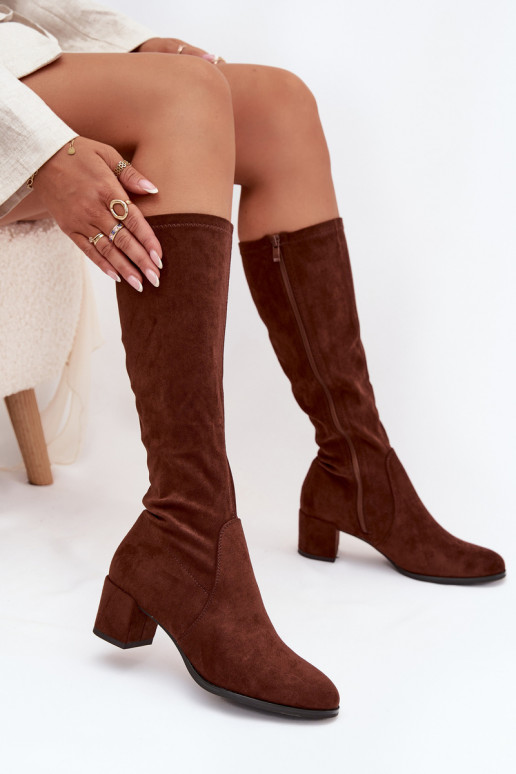Classic Eco Suede Boots Sergio Leone KZ205 Dark Brown Classic Eco Suede Boots Sergio Leone KZ205 Dark Brown